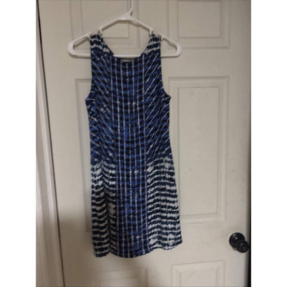 TART Woman's Blue, Black & White Sleeveless Dress - Size Small